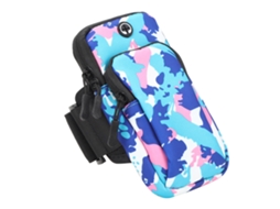 Bolsa De Braço Esportiva À Prova D'água, Universal, Para Corrida, Com Suporte Para Celular E Bolso Para Ios E Huawei, Modelo Arco-íris - Azul E Rosa.