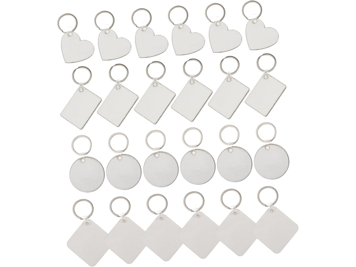 Conjunto De 36 Peças Para Chaveiros De Sublimação Diy, Em Branco, Dupla Face Em Mdf, Chaveiro Diy