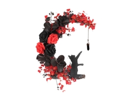 Guirlanda de Halloween com Gato Decoração para Porta de Casa NEVEANCE