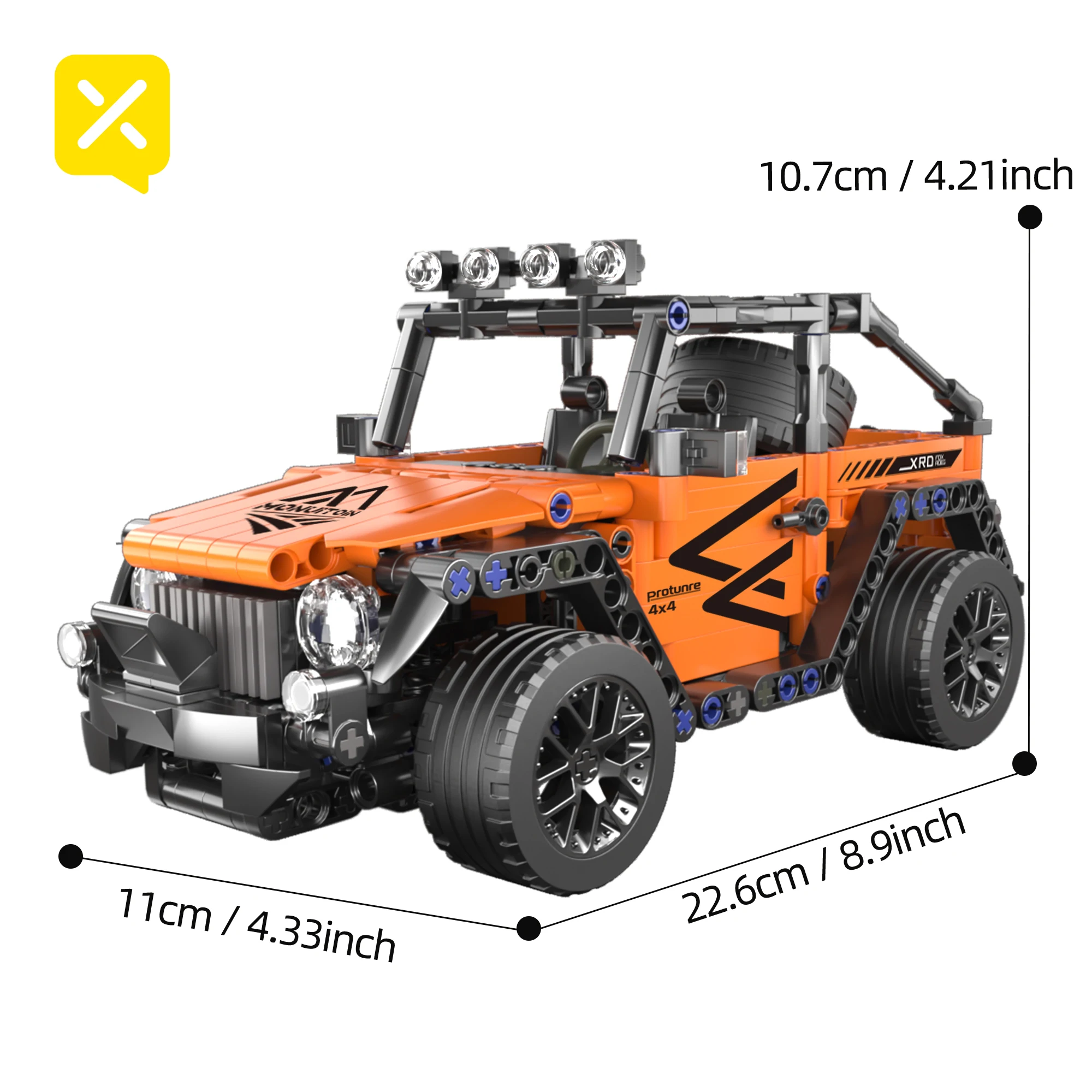 (477 Peças) Caminhão Off-road De Fricção 1:18 - Kit De Montagem Faça Você Mesmo