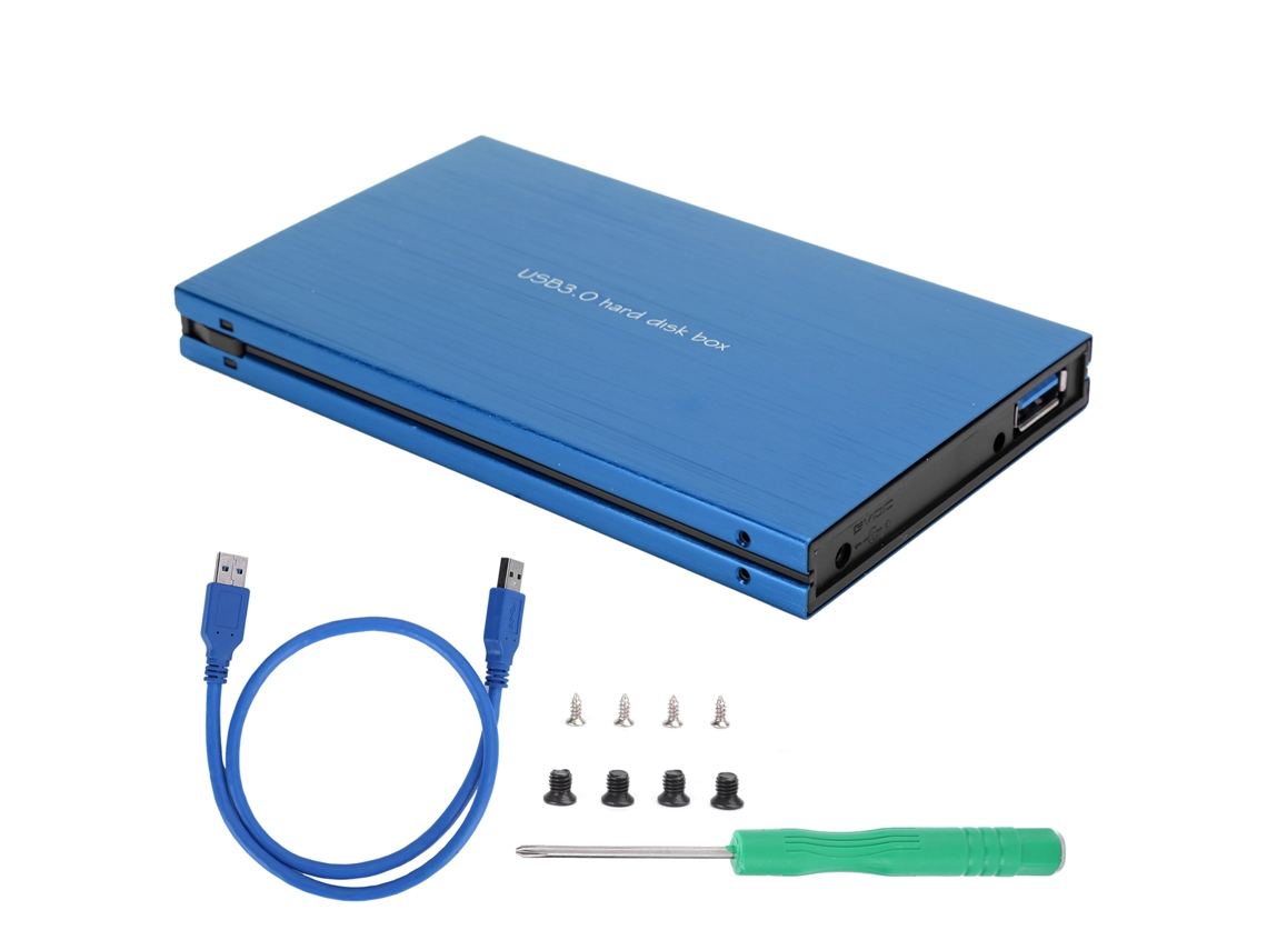 Caixa De Disco Duro Sata Usb3.0 De 2,5 Polegadas, Enclosure De Unidade Externa Portátil, Azul
