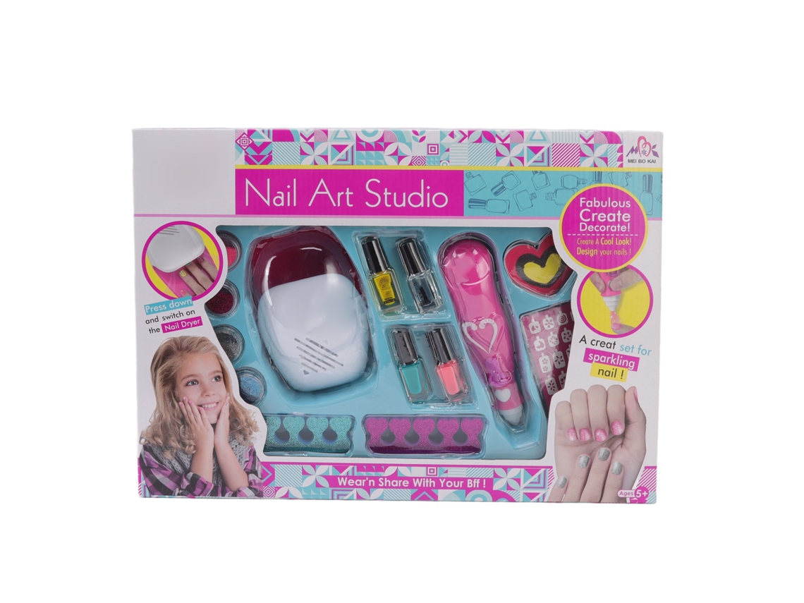 Aetheria-conjunto De Maquiagem Infantil Com Esmalte E Secador Para Meninas