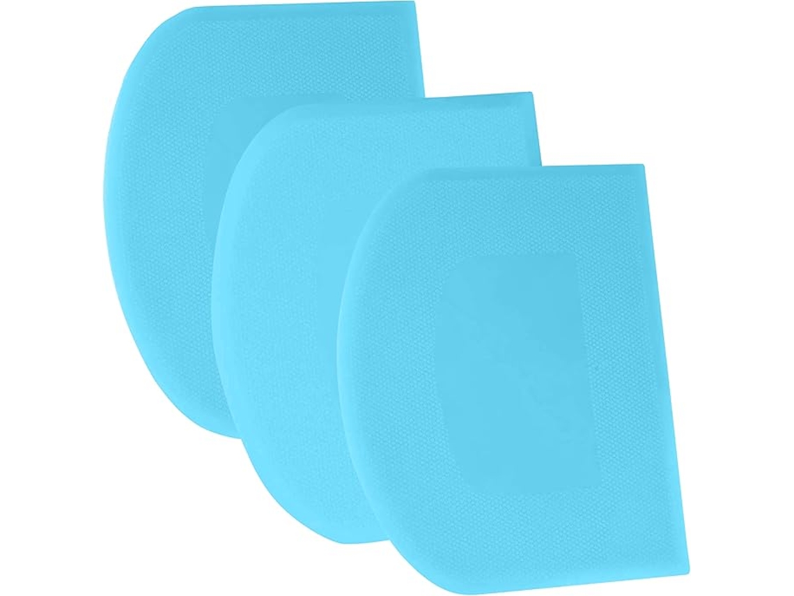 Raspador De Massa - Cortador De Massa 3 Peças 4,7x3 Pol - Flexível - Antiderrapante - Acessório De Confeitaria