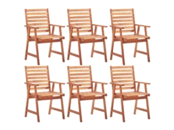 Vidaxl Cadeiras Jantar P/ Jardim 6 Pcs Madeira De Acácia Maciça