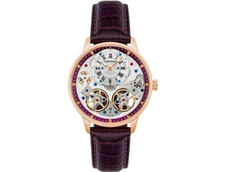 Relógio Masculino Violeta Couro Real Es-8273-06 THOMAS EARNSHAW