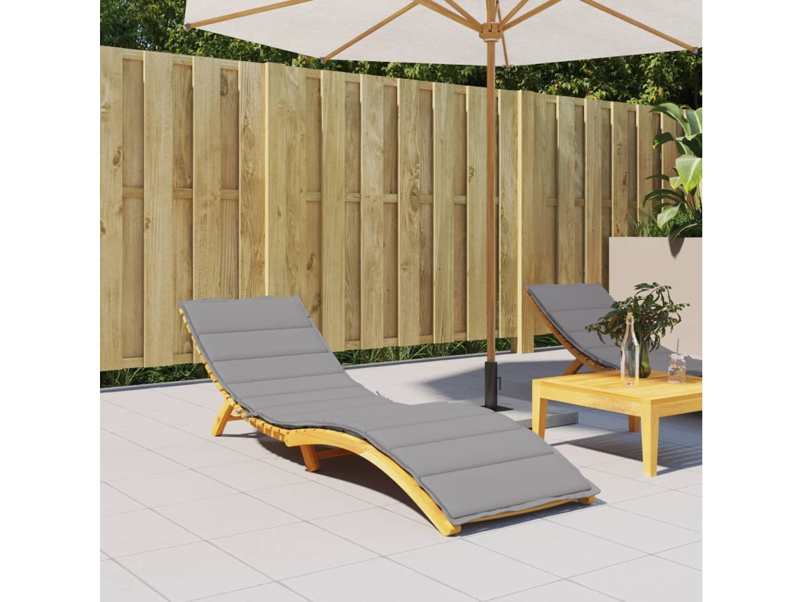 Vidaxl Almofadão P/ Espreguiçadeira 200x60x3 Cm Tecido Oxford Cinzento