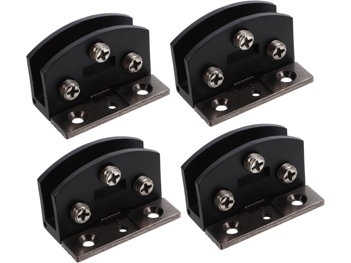 Conjunto De 4 Dobradiças Aço Inoxidável Para Portas Vidro Armários,