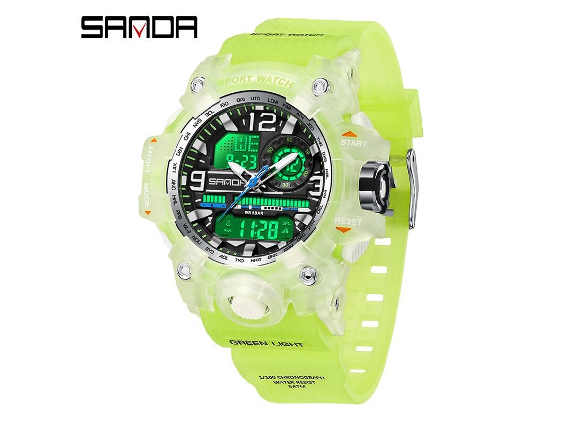 (verde Transparente feminino) Relógio Esportivo Multifuncional Luminoso, Moderno E Elegante