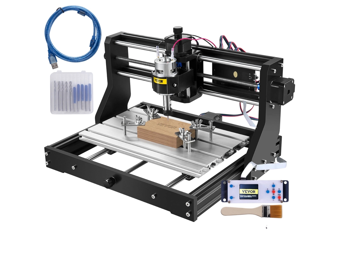 Cnc Router Gravador, Motor De 10000 Rpm, Grande Área De Trabalho De 11,8x7,1, Construção Durável De Alumínio,3018 Pro Básico
