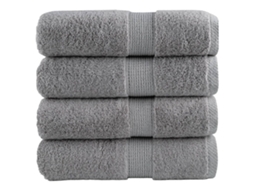 Vidaxl Toalhas De Rosto Premium Solund 4 Unidades Cinza 30x30 Cm 600 G/m²