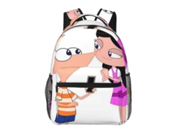 Mochila Phineas E Ferb Para Estudantes, Estilosa E Leve, À Prova Dágua E Com Alça De Ombro Ajustável. Olysi Shop