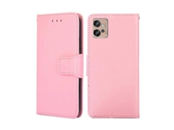 Capa De Couro Com Textura De Cristal Para Motorola Moto G32 4g