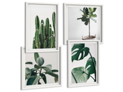 Composição De Quadros Inspirações Vegetais Dos Trópicos Espelharte (4 Peças)