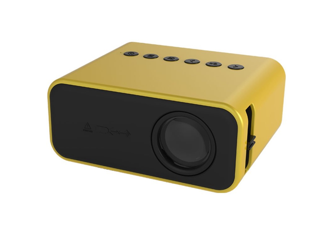 Projetor Yt500 Home Media Player Miniatura Crianças Led Celular Coluna Embutido Amarelo Plugue Eua