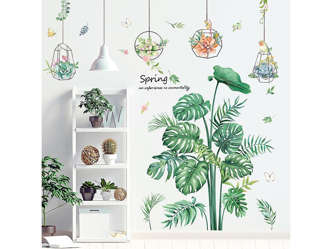 Rebe adesivos de Parede com Plantas Flores Aves Borboletas Decoração para Quarto Sala Cozinha Escritório