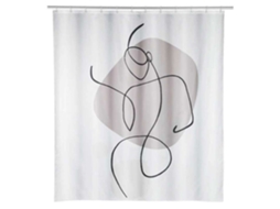 Wenko - Cortina De Chuveiro Silhouette 180 X 200 Cm - Branco E Cinza