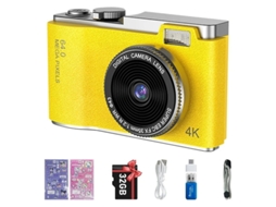 Yizhood 32g 24 polegadas amarelo 4K HD compacto tecido mini câmera digital