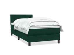 Cama com Molas/colchão Verde escuro 80x220 Cm Veludo MAISON EXCLUSIVE