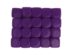 Dados de plástico com bordas arredondadas, branco, 16mm, brinquedos didáticos, roxo | S/MARCA