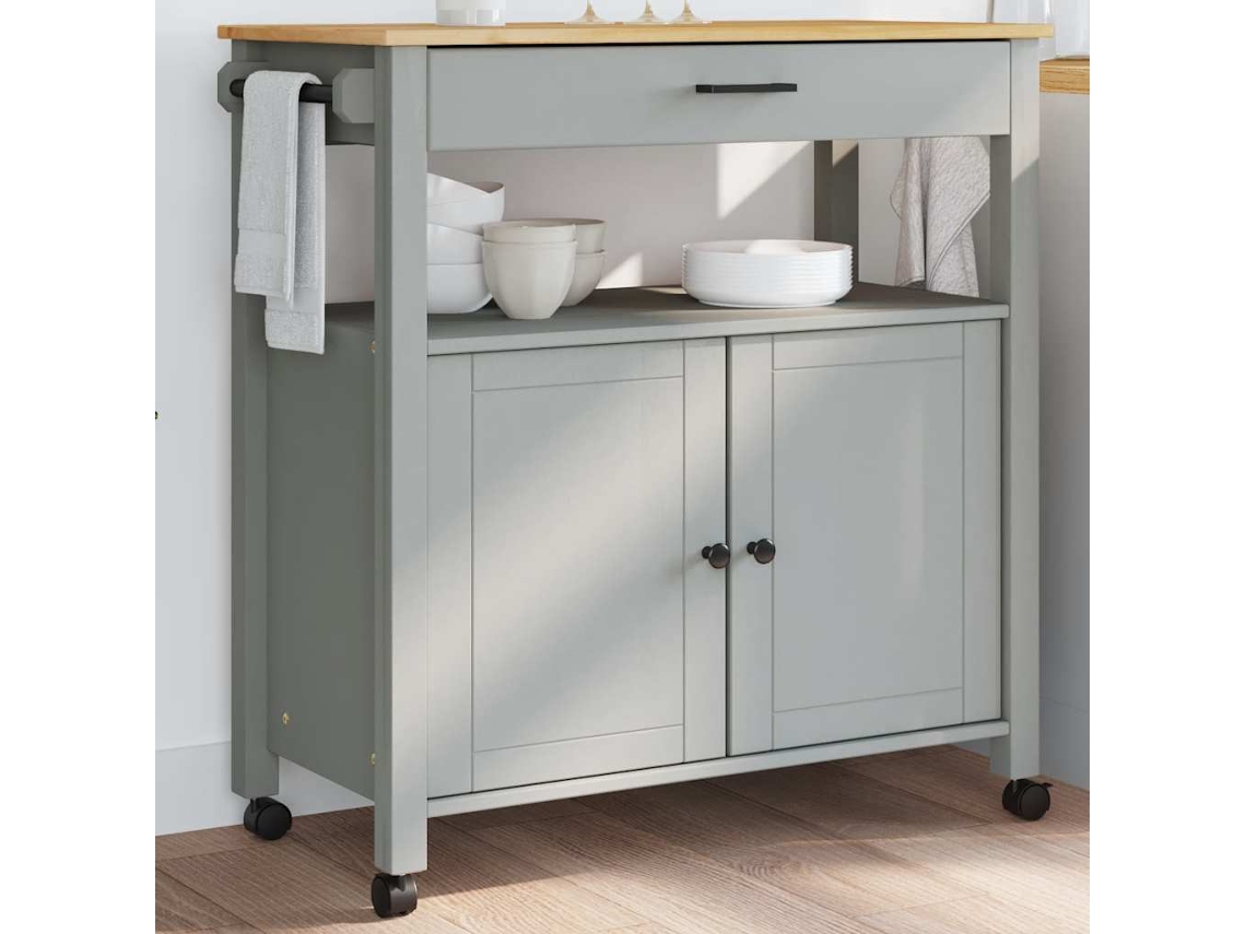 Vidaxl Carrinho De Cozinha Monza 84x40x88,5 Cm Madeira De Pinho Maciça