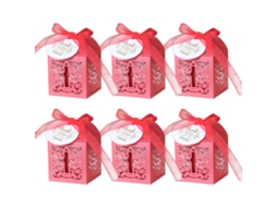 Laxiscreed Caixa De Doces Pearl Red Com 50 Unidades Para Casamentos E Decoração