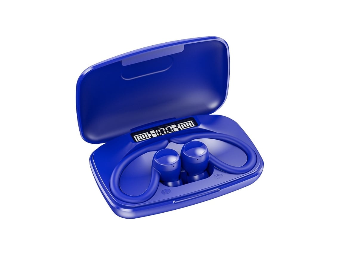Auricular Sem Fios Bluetooth T82 Com Display Led E Microfone Integrado Azul Elysve