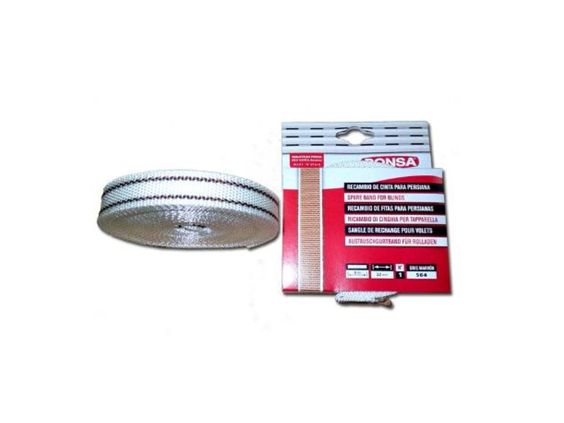 Ponsa cinta persiana 22 mm x   6 mt gris/marron rollo