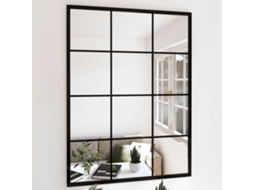 Vidaxl Espelho De Parede 80x60 Cm Metal Preto