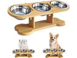 Comedouro Elevado para Cães, com Tigelas Removíveis de Aço Inoxidável para Comida e Água, Antiderrapante AQUAFORGE