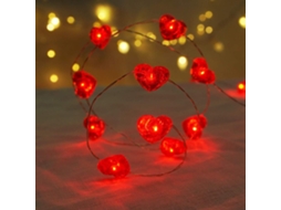 Luzes de Corda de Fadas 10 Pés 30 Leds Luzes de Fadas Cintilantes em Formato de Coração Vermelho Operadas Por Bateria para Quarto de Crianças Casamen