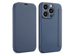 Suporte Casa Para Iphone 15 Pro Max Silicone Anti-choque Com Porta-cartões Azul