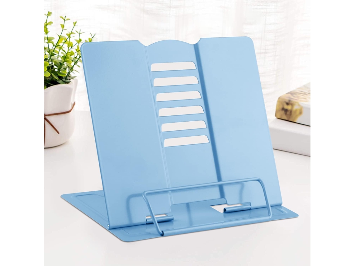 1 Peça Suporte De Metal Ajustável Para Livros De Receitas Slowmoose (azul Claro)