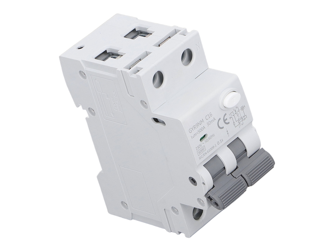 Disjuntor De Corrente Residual 1p+n (proteção Contra Sobrecorrente, Instalação Em Trilhos)