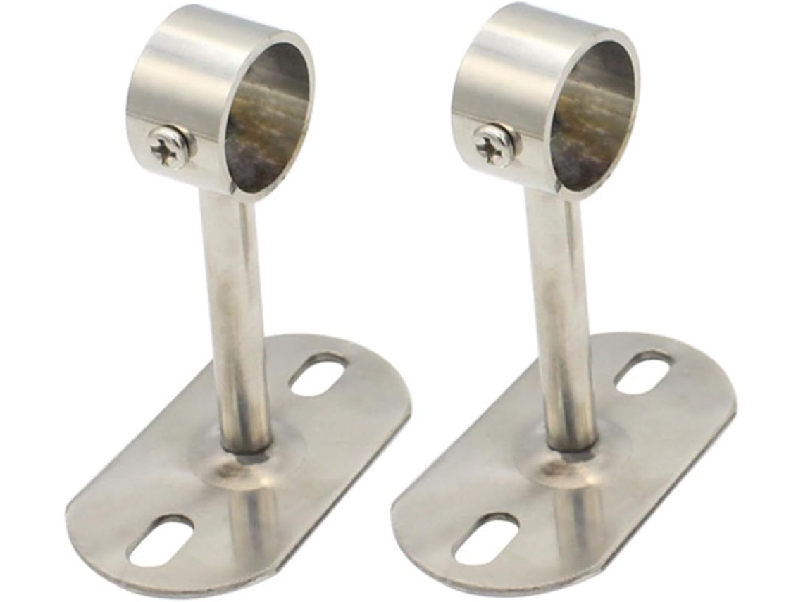 Conjunto De 2 Suportes Aço Inoxidável Reforçados Para Varão Cortina, Ideais Para Chuveiro Ou Armário