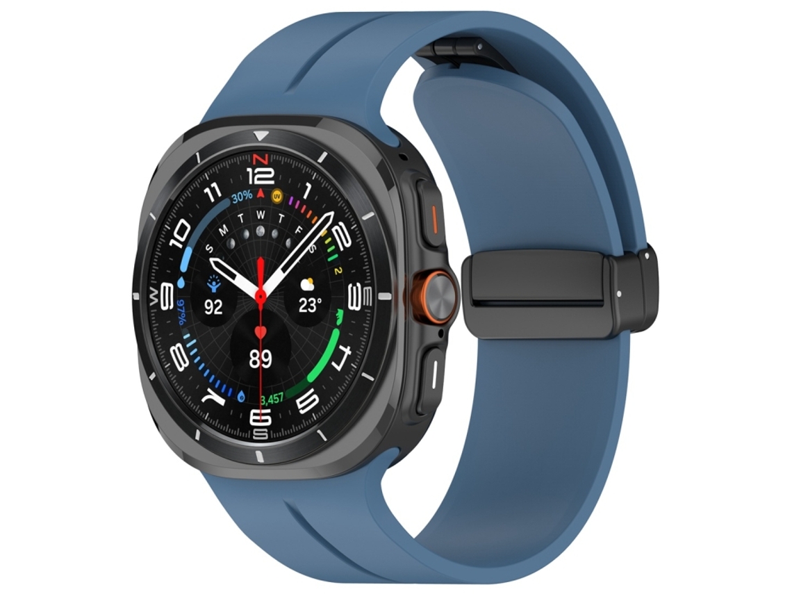 Bracelete para Samsung Galaxy Watch Ultra silicone fivela magnética dobrável azul XIAOMOYU (47mm)