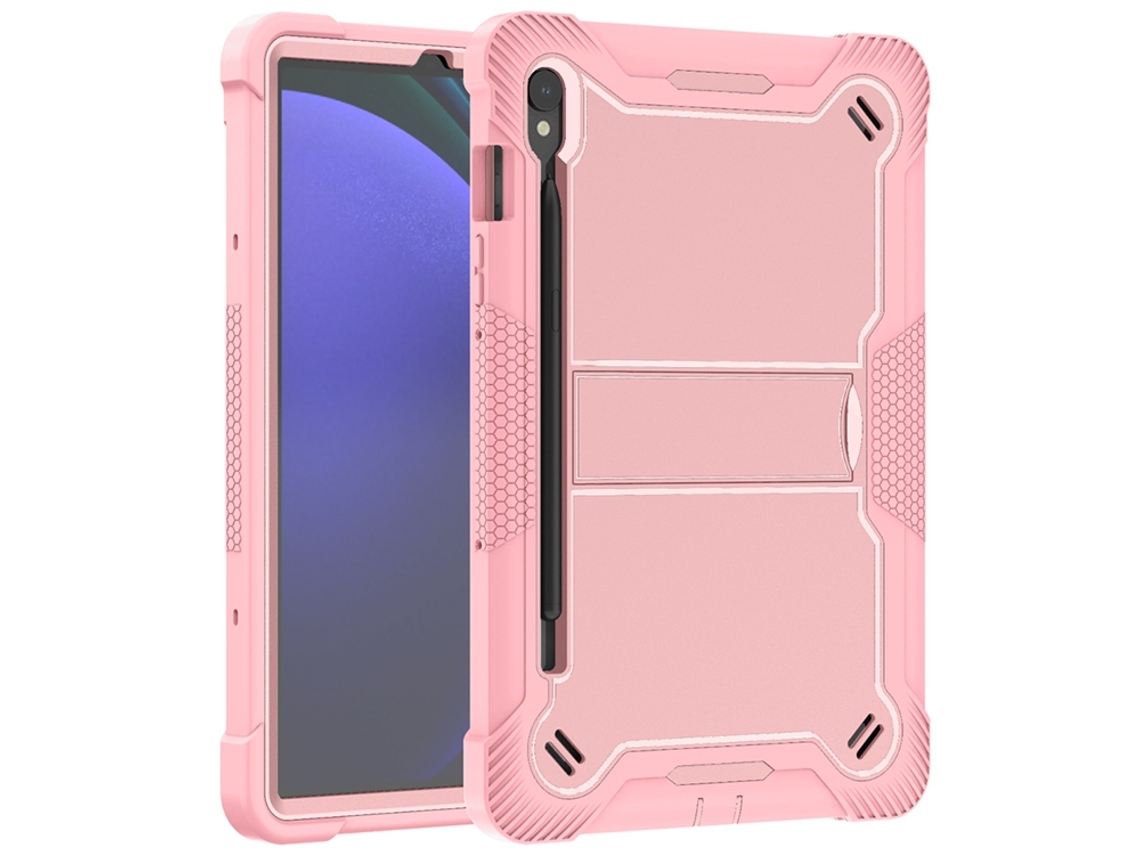 Funda Para Samsung Galaxy Tab S9 11 Pol., Com Suporte Embutido, Resistente E À Prova De Quedas Rosa Dourado Sfushos