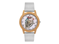 Reloj De Cuarzo Unisex Con Correa De Silicona Y Dial Grande De Números Romanos (plata)