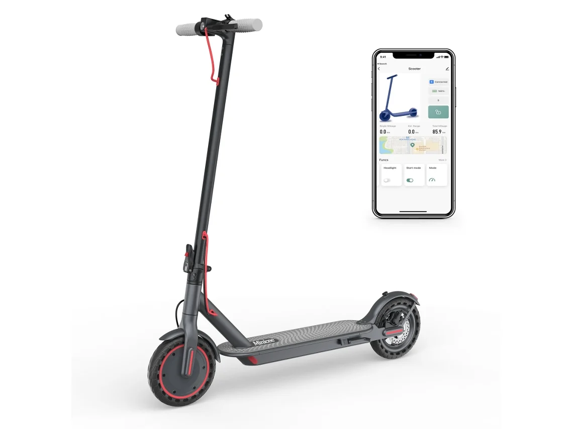 Me50 Electric Scooter 350w, 30km, Ip65 Water Resistant, 3 Seconds Folding, Solid Rubber Tires Minicee