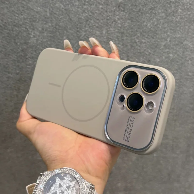 (cinza 15) Capa Protetora Para Celular Com Lente De Cristal Líquido Em Silicone