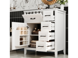 Móvel de Banheiro Independente VELTRIX com 4 gavetas 76x46x90cm laqueado branco