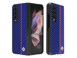 Capa para Samsung Galaxy Z Fold3 5G (TPU, PU - Azul)