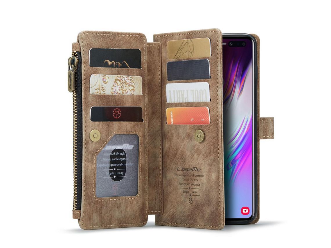 Capa para Samsung Galaxy S10 Plus (PU, TPU - Castanho)