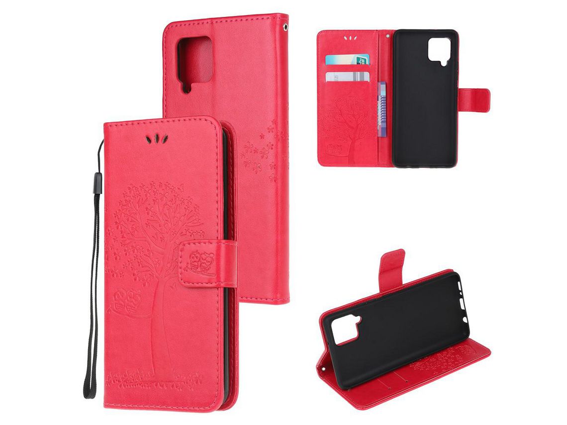 Capa para Samsung Galaxy A12 (PU - Vermelho)