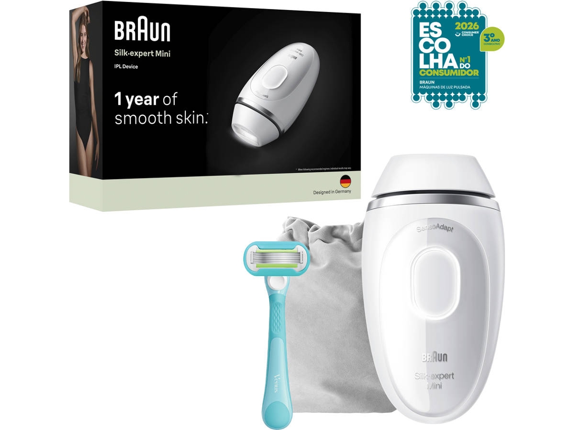 Depiladora Luz Pulsada BRAUN Silk-Expert Mini PL1114 (IPL - Multi-zonas - Corrente)