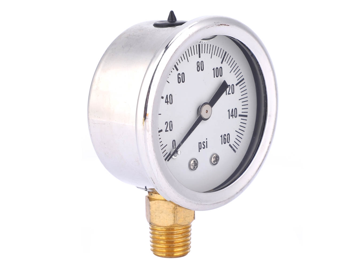 Relógio De Pressão Resistente A Choques Em Aço Inox Com Óleo Laxiscreed Até 160 Psi Para Válvulas De Redução