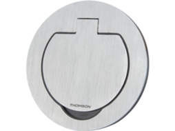 Tomada Simples Thomson Redonda Ip55 Metal Escovado 16a 2pt