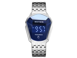 Relógio Masculino Touch MDUG (pulseira de Aço Branca e Azul)
