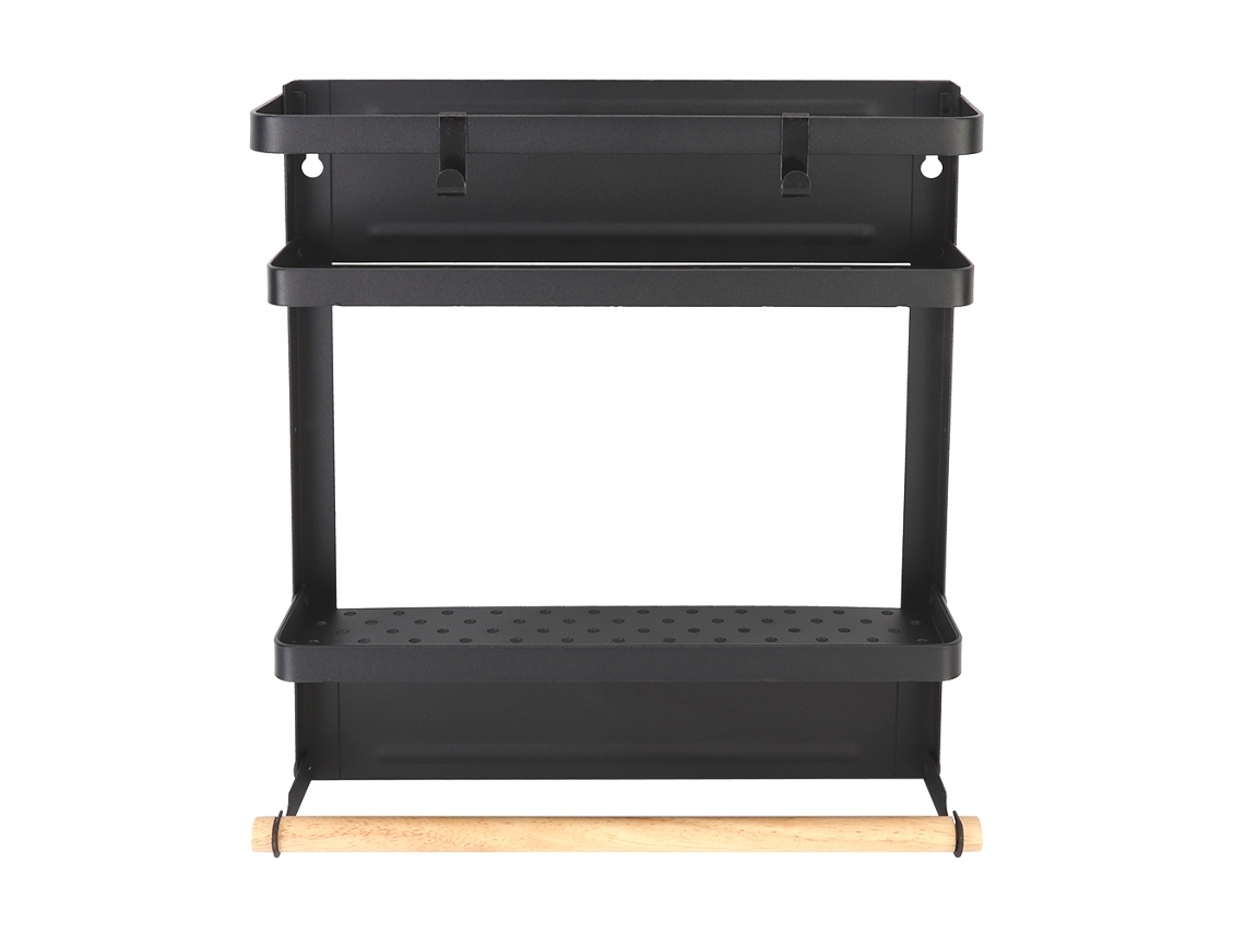 Prateleira magnética plegável multifuncional para geladeira, armazenamento, hanging rack preto S/MARCA