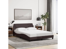 Estrutura De Cama Sem Colchão 120x200 Cm Tecido Castanho-escuro