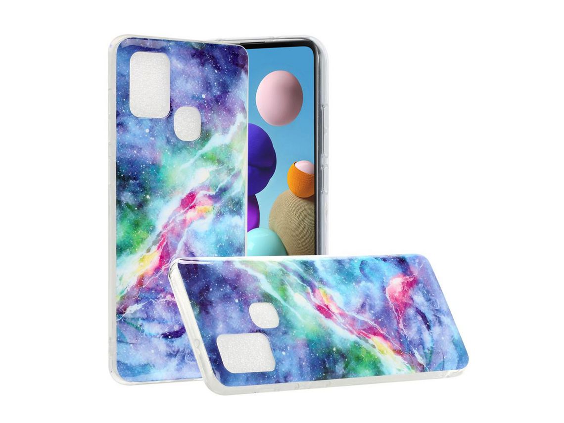 Capa para Samsung Galaxy A21S (TPU e PU - Multicor)